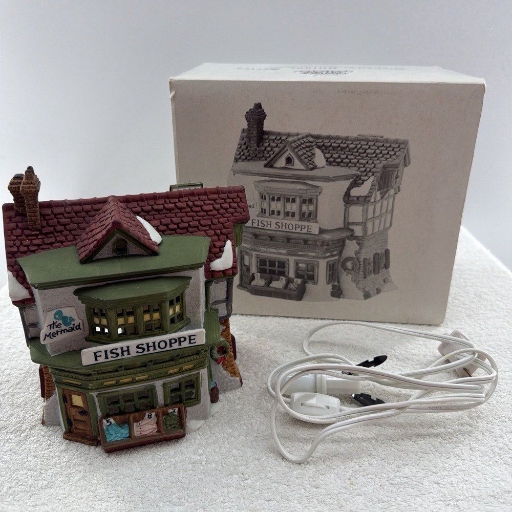 Department 56 The Mermaid Fish Shoppe 1988 Dickens Village Series - #5926-9